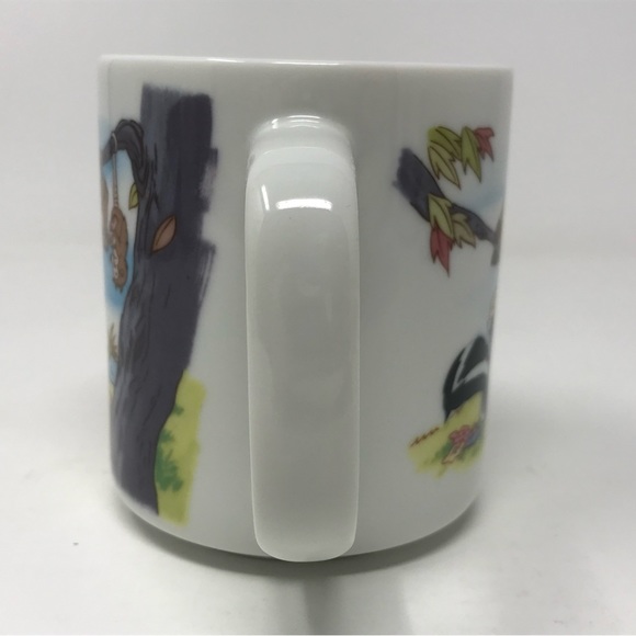 Vintage Disneyland Walt Disney World Bambi Thumper Flower Owl Mug Blue Rim - Picture 5 of 9